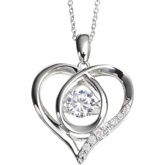 Floating DiamonLuxe Jewelry - Floating Diamond Sterling Silver Heart Pendant